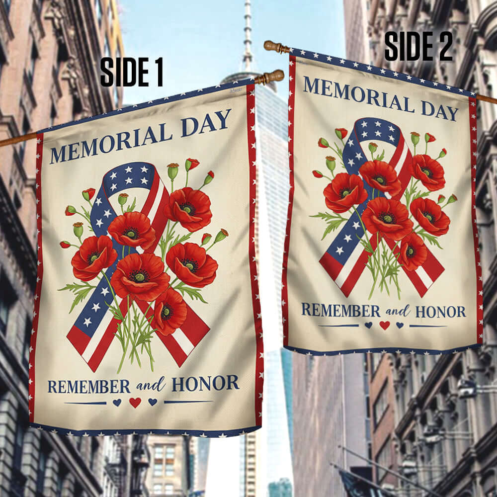 Memorial Day Double-Sided Canvas Flag