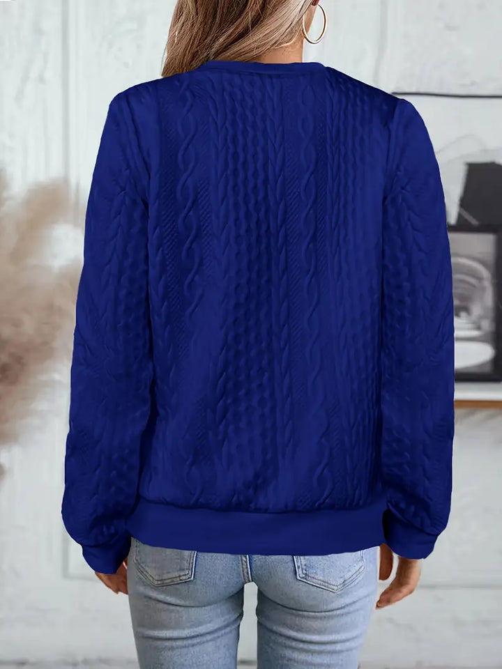 Elvarine | Cable Knit Zip-Up Bomber Jacket