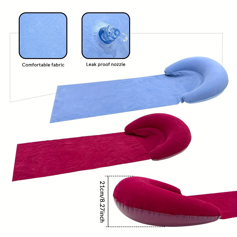 Inflatable Beach Mat with Pillow for Camping and Lounging
