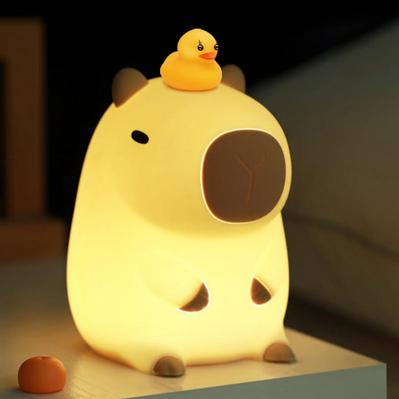 Adorable Capybara Night Light with Touch Control and Timer