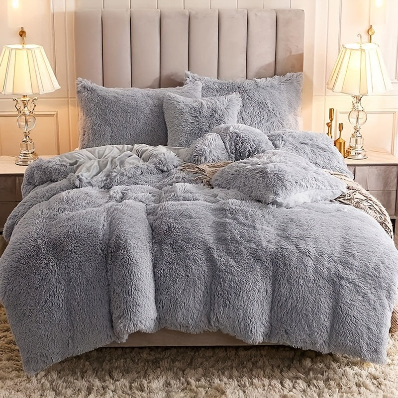 Ultra Soft Plush Duvet Cover Set with Zipper Closure