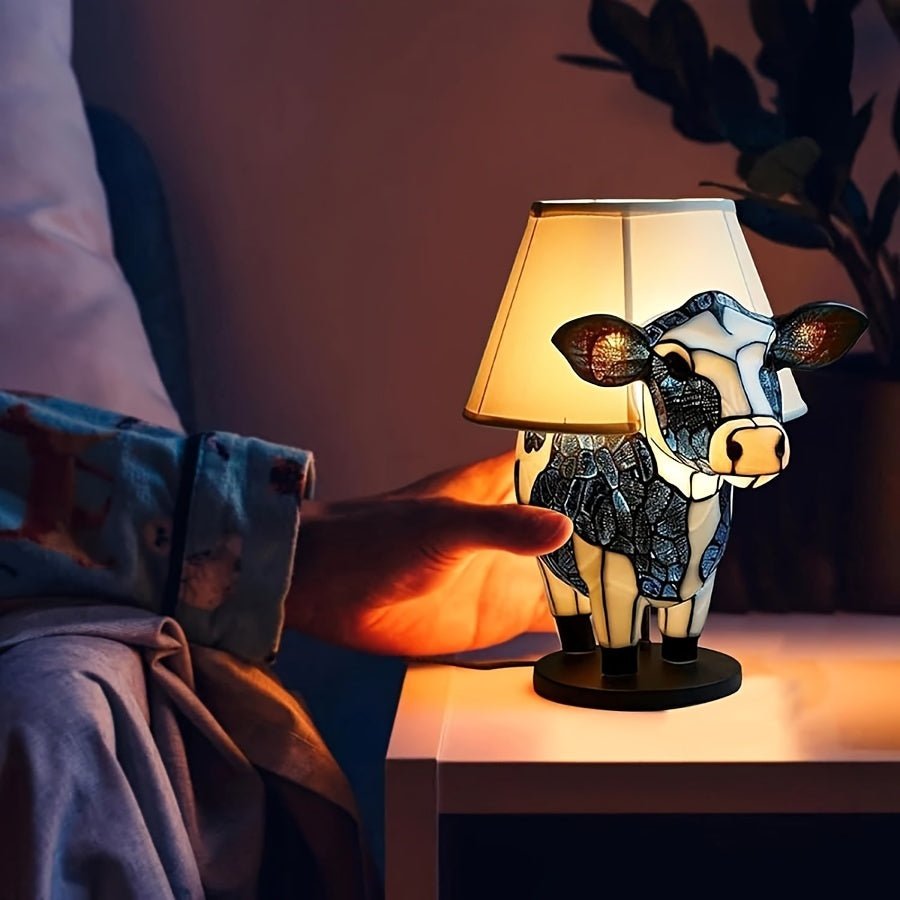 Creative Cow Table Lamp - USB Powered Resin Night Light