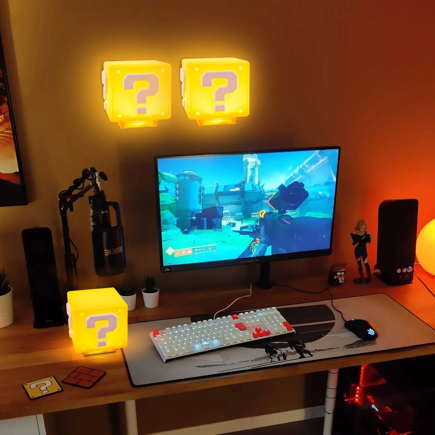 Power-Up Block Night Light - Interactive Mario Game Lamp