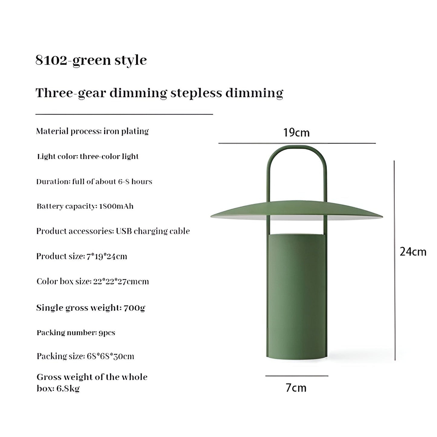 Rechargeable Waterproof LED Garden Table Lamp