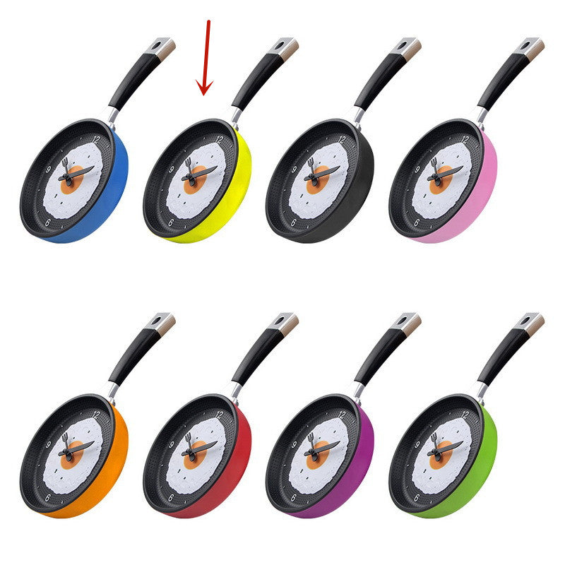 Cartoon Egg Frying Pan Wall Clock