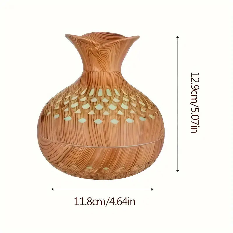 Aromatherapy Humidifier with LED Night Light - Wood Look Diffuser