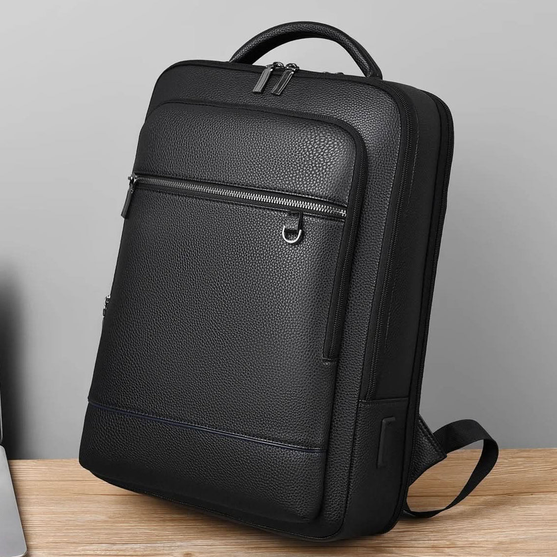 Smart PU Leather USB Backpack for Laptops up to 15.6 Inches