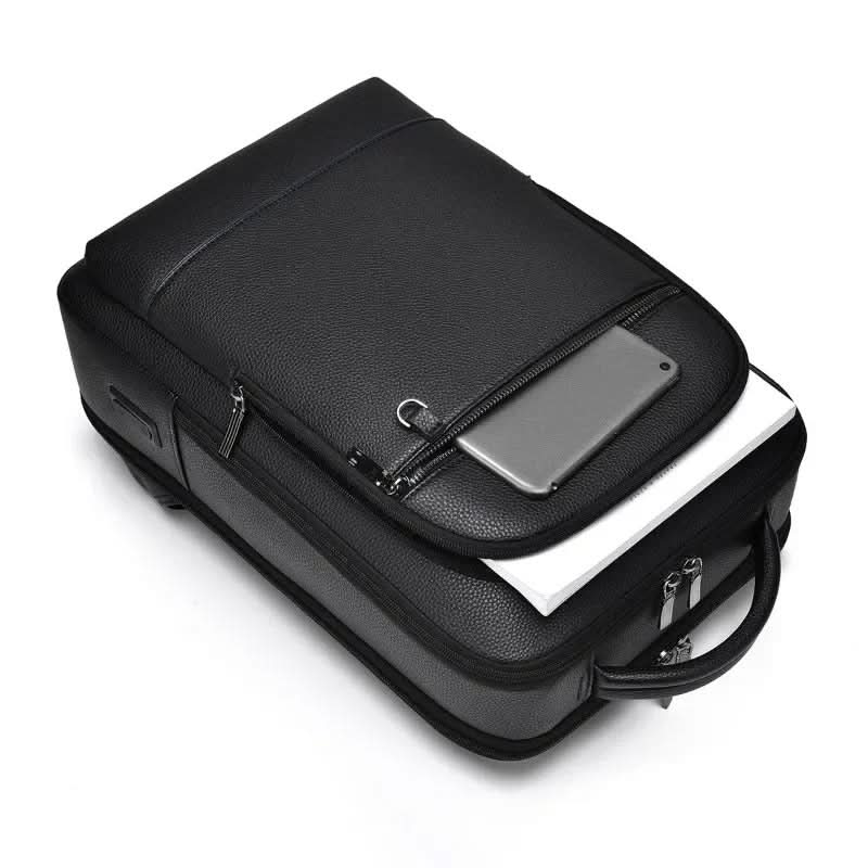 Smart PU Leather USB Backpack for Laptops up to 15.6 Inches