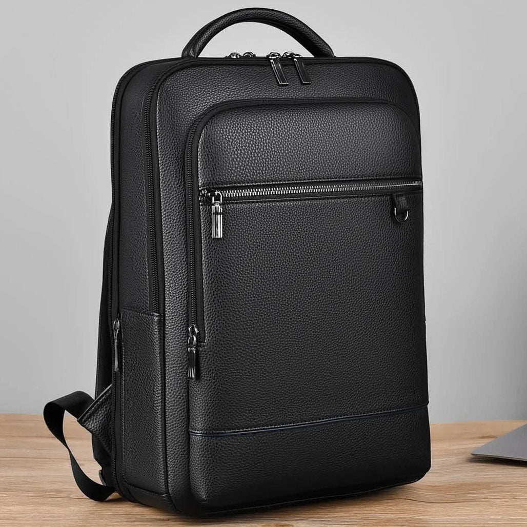 Smart PU Leather USB Backpack for Laptops up to 15.6 Inches