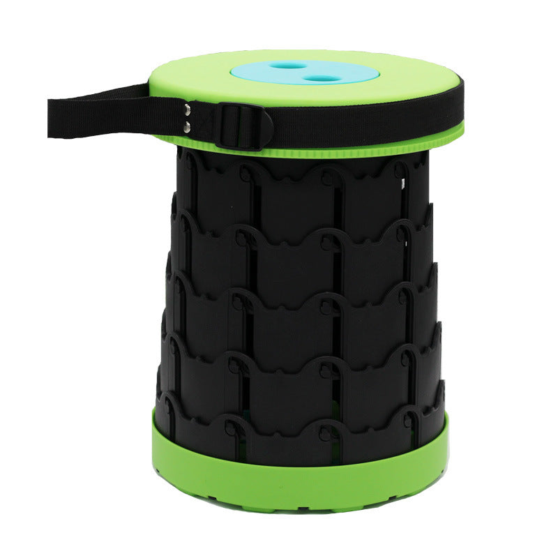 Retractable Folding Stool with Adjustable Height and High Load Capacity