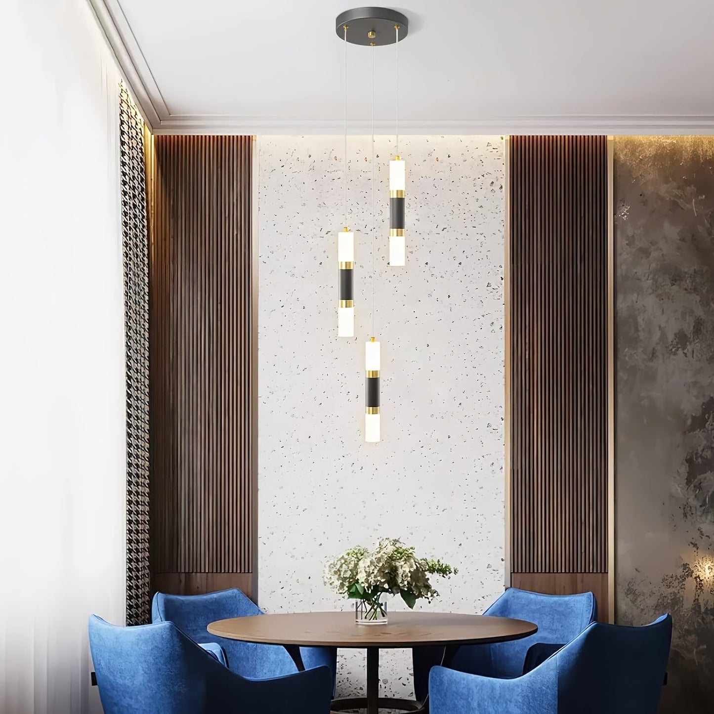 Modern Black and Gold Dimmable Mini Pendant Light - 2-Light or 3-Light Options