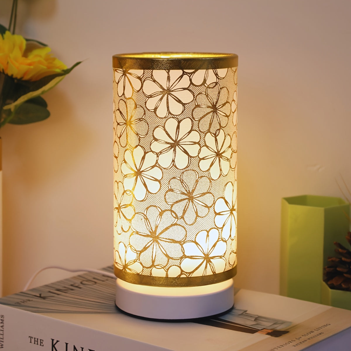 USB Adjustable Modern Cylinder Table Lamp with Warm LED Light
