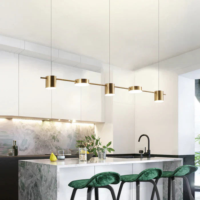 Modern Aluminium Drum Pendant Light with Adjustable LED