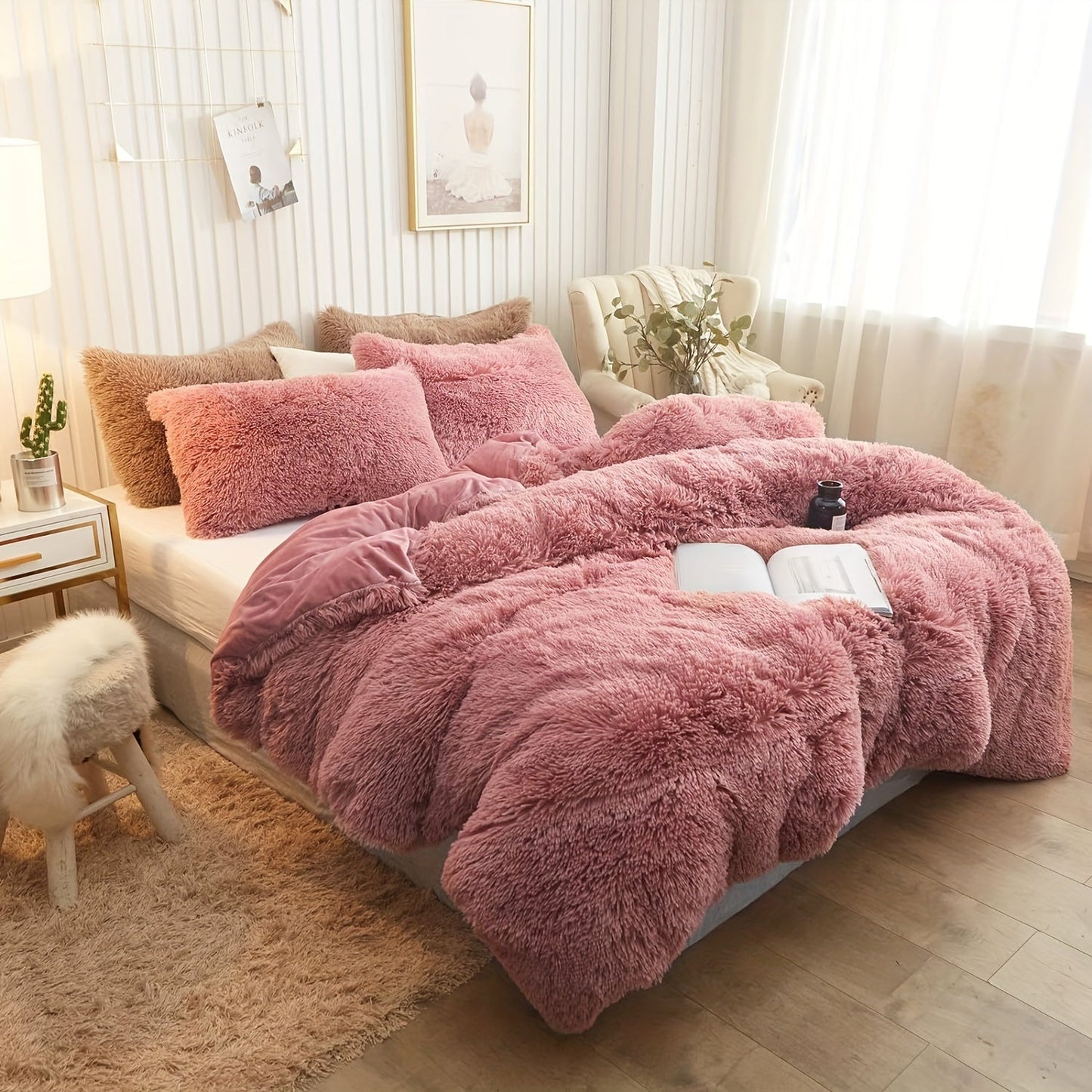 Ultra Soft Plush Duvet Cover Set with Zipper Closure