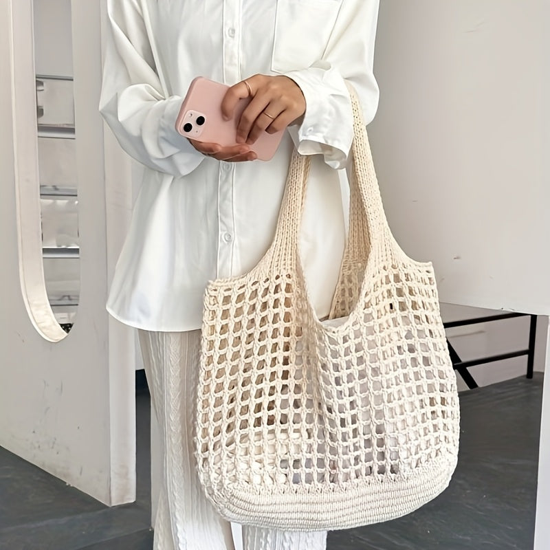 Large Open Mesh Beach Tote Bag for Women