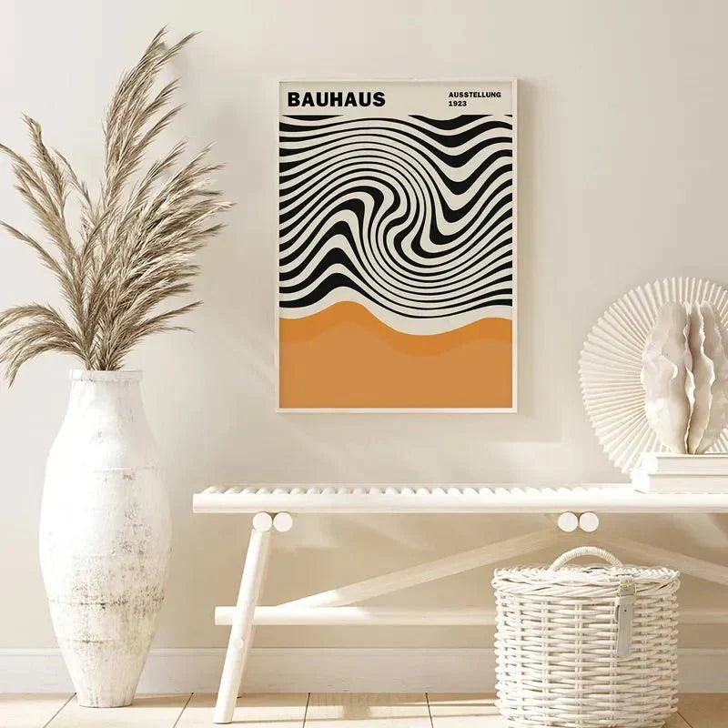 Abstract Canvas Wall Art Print - Modern Waterproof Ink Design