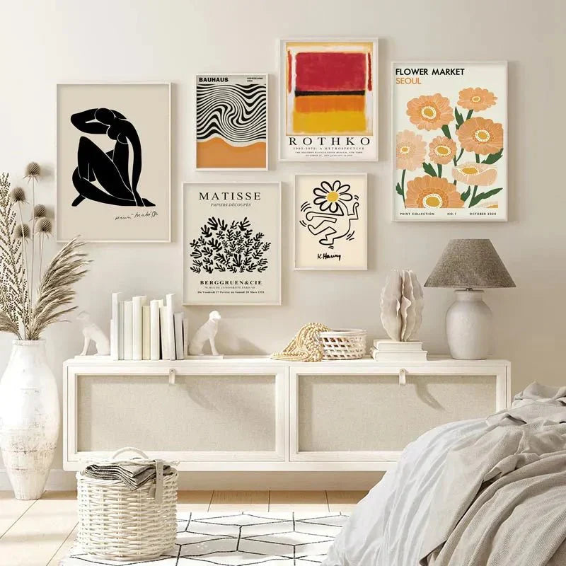 Abstract Canvas Wall Art Print - Modern Waterproof Ink Design