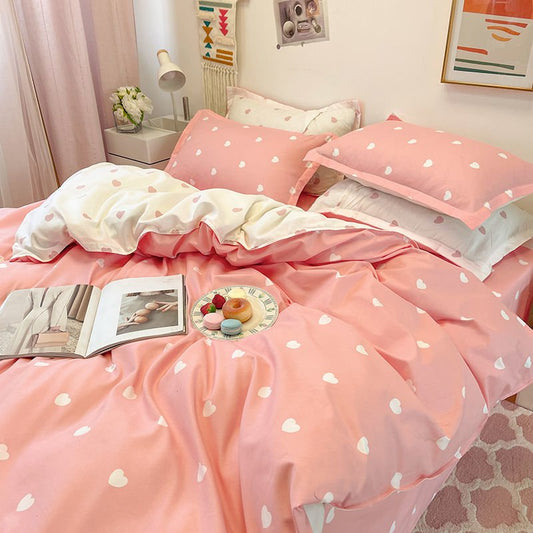 Abstract Checkered Single Bed Linen Set in Polyester