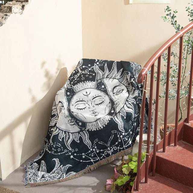 Abstract Woven Tapestry Throw Blanket
