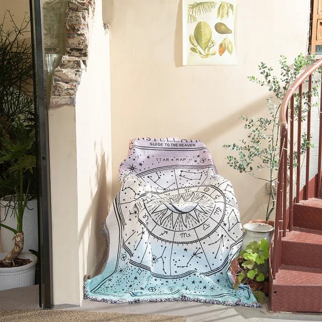 Abstract Woven Tapestry Throw Blanket