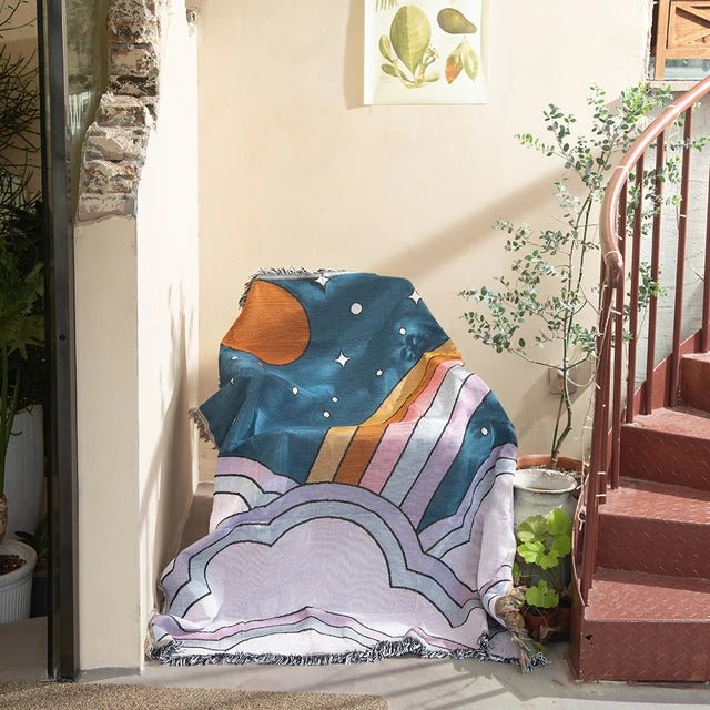 Abstract Woven Tapestry Throw Blanket