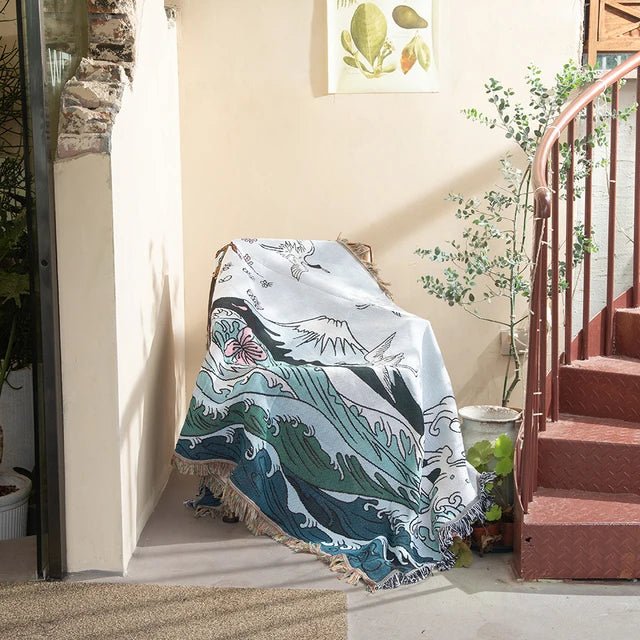 Abstract Woven Tapestry Throw Blanket