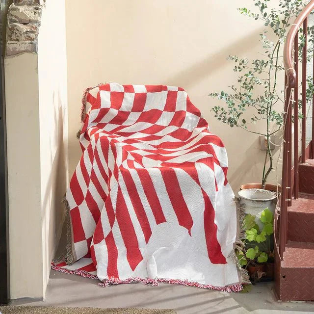 Abstract Woven Tapestry Throw Blanket