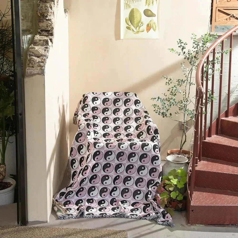 Abstract Woven Tapestry Throw Blanket