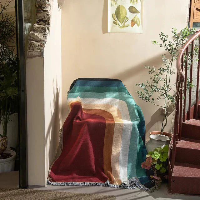 Abstract Woven Tapestry Throw Blanket