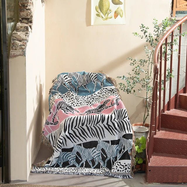 Abstract Woven Tapestry Throw Blanket