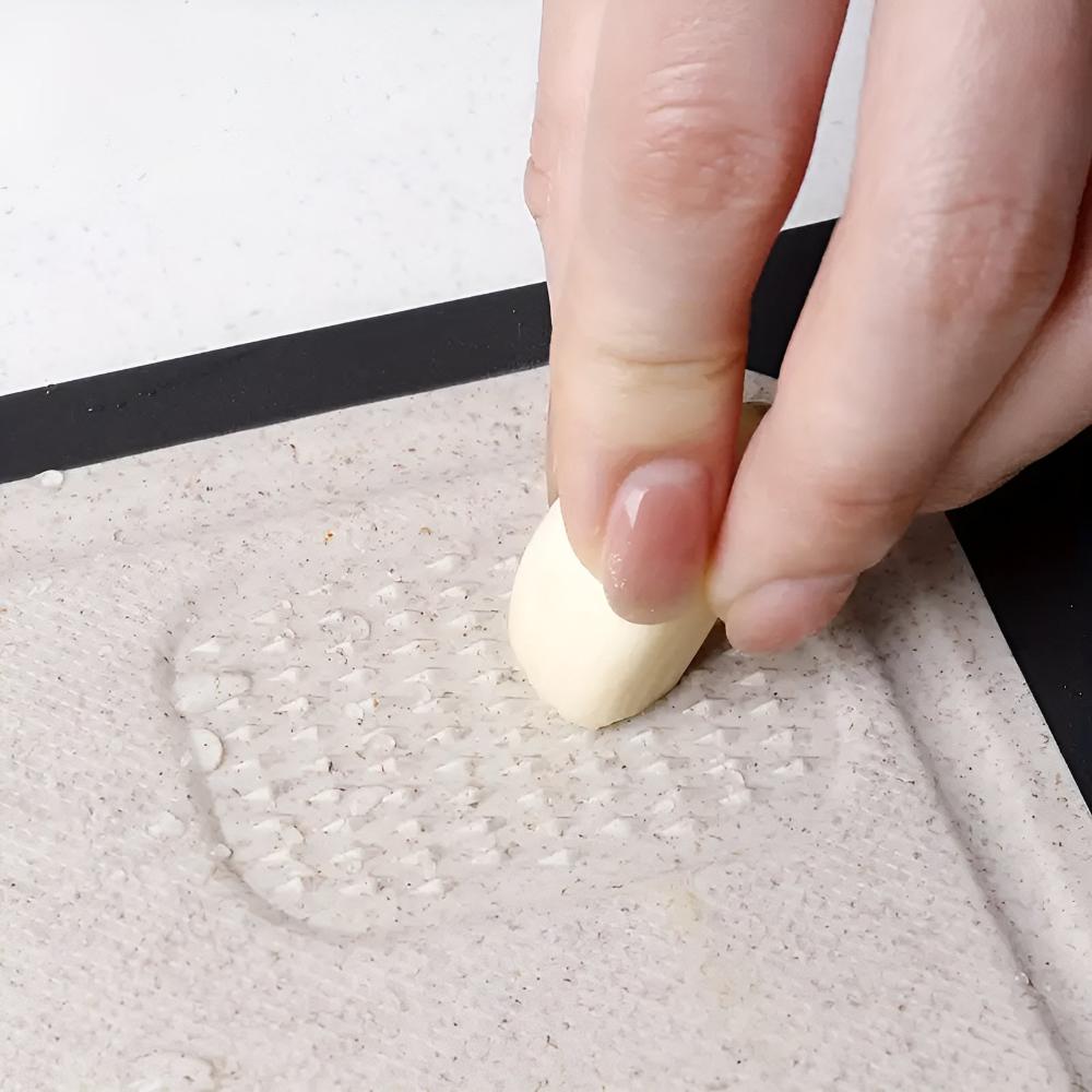 Reversible Stainless Steel Cutting Board with Garlic Grinder