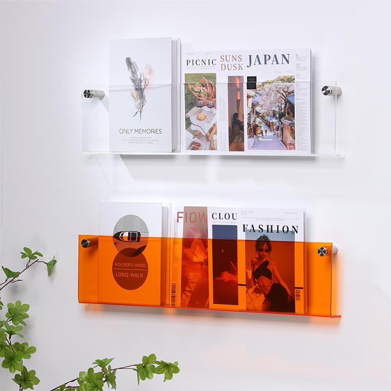 Acrylic Wall-Mounted Floating Magazine Holder