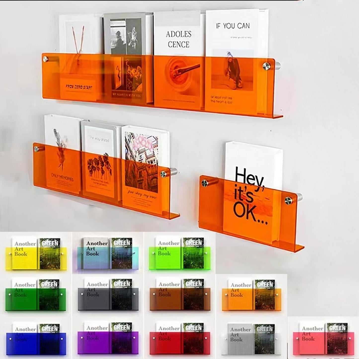 Clear Acrylic Wall-Mounted Magazine Holder