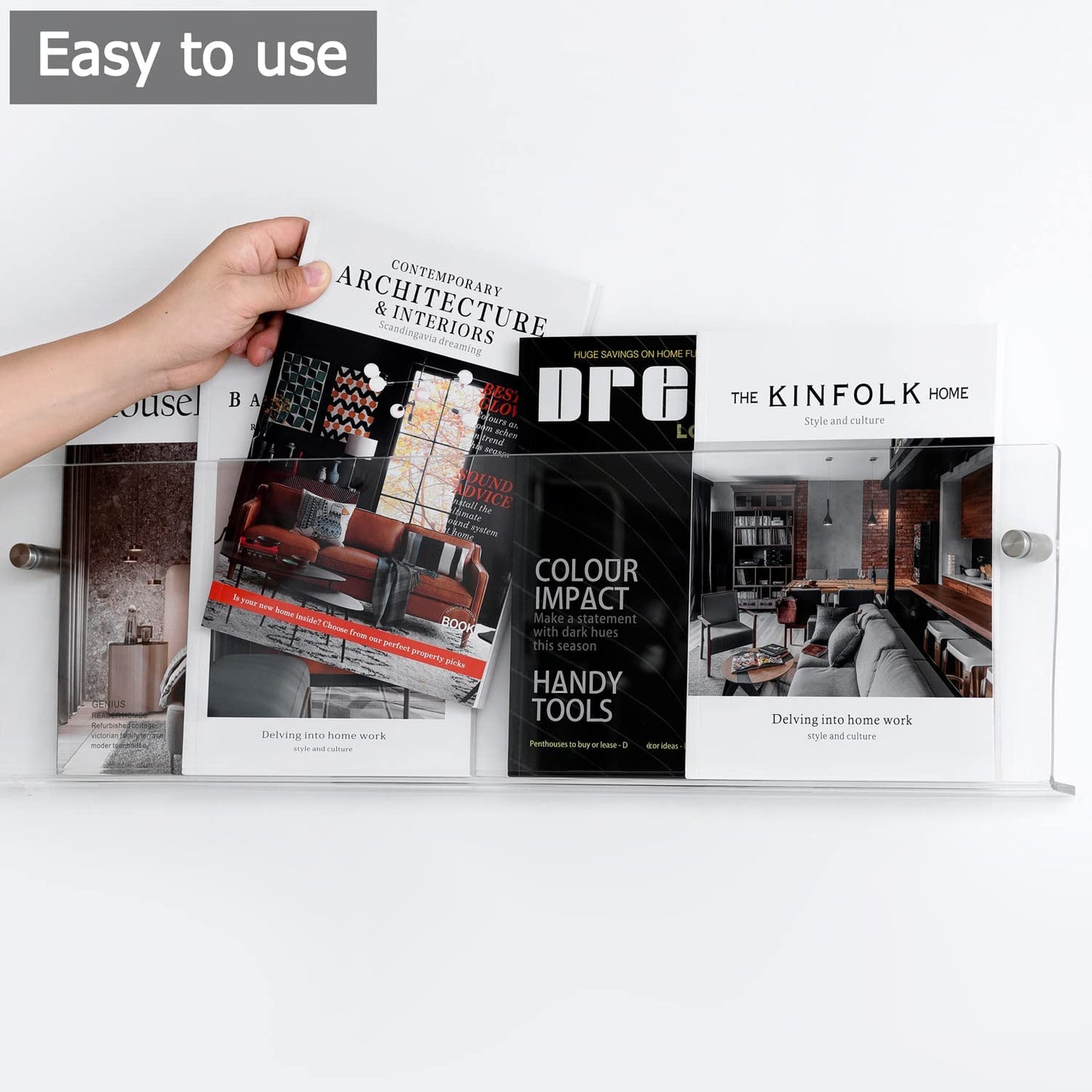 Clear Acrylic Wall-Mounted Magazine Holder