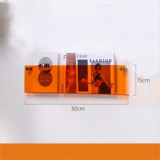 Acrylic Wall-Mounted Floating Magazine Holder