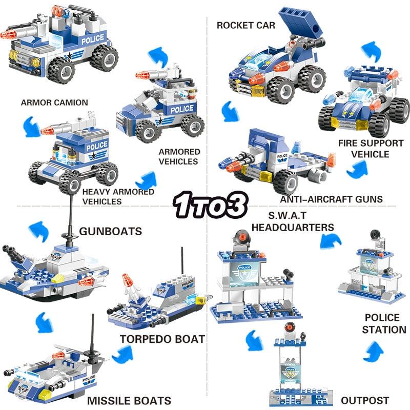 8-in-1 Building Set for Kids - Action-Packed Adventure Blocks