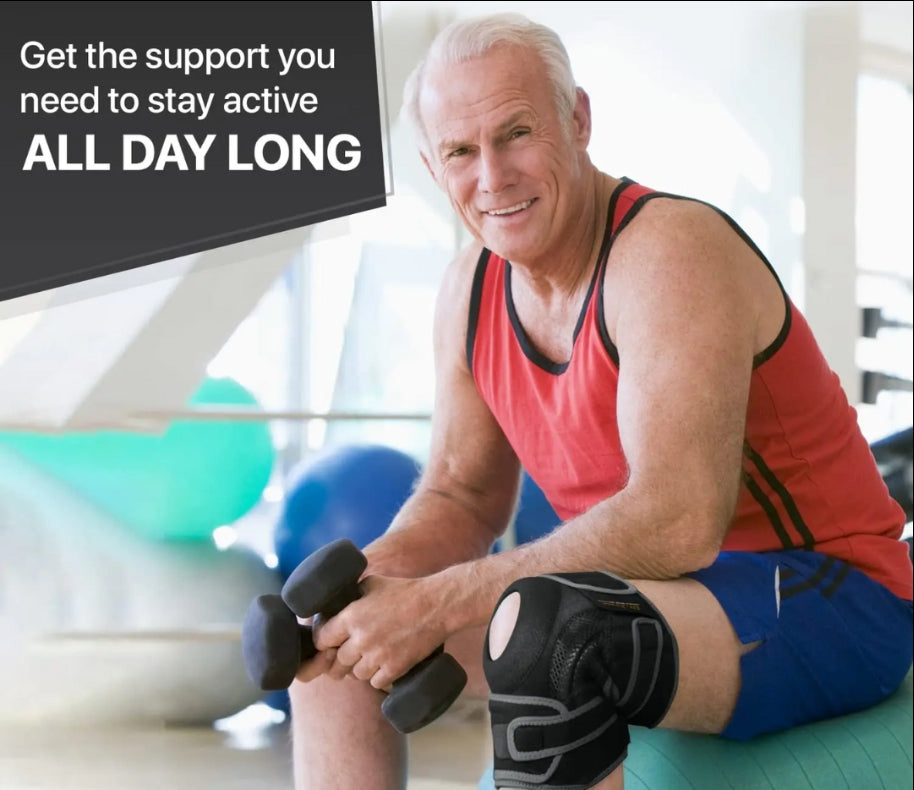 Adjustable Knee Support with Shock Absorbing Spring for Sports and Training