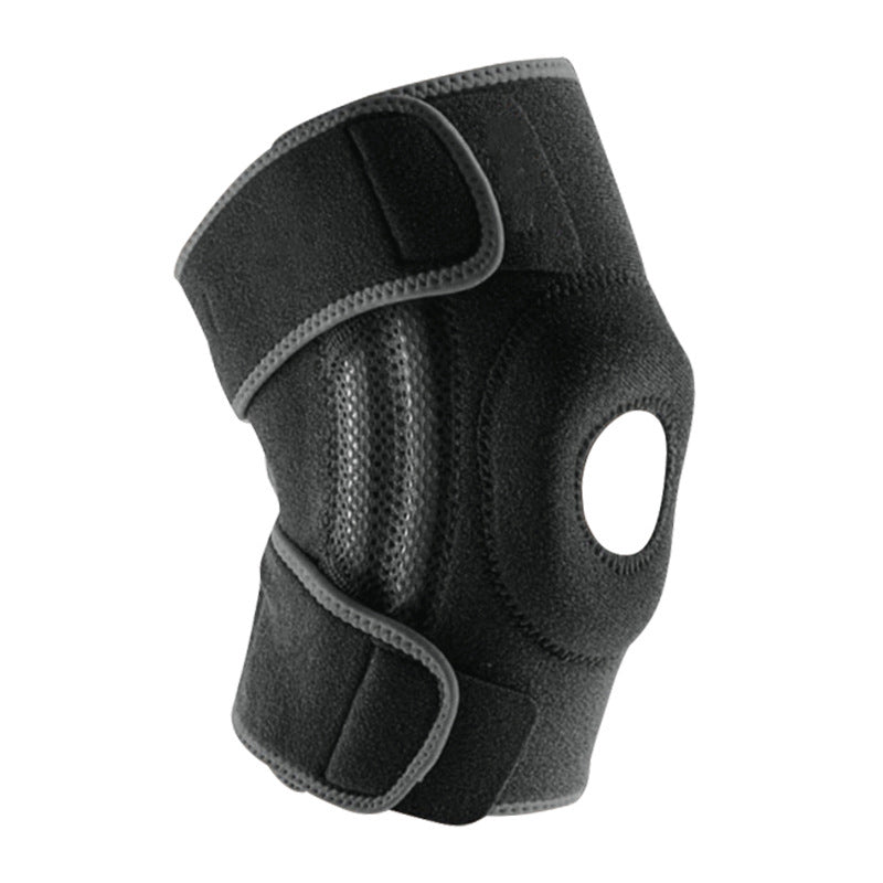 Adjustable Knee Support with Shock Absorbing Spring for Sports and Training
