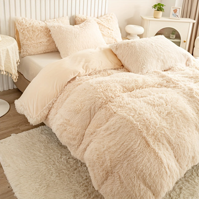Ultra Soft Plush Duvet Cover Set with Zipper Closure