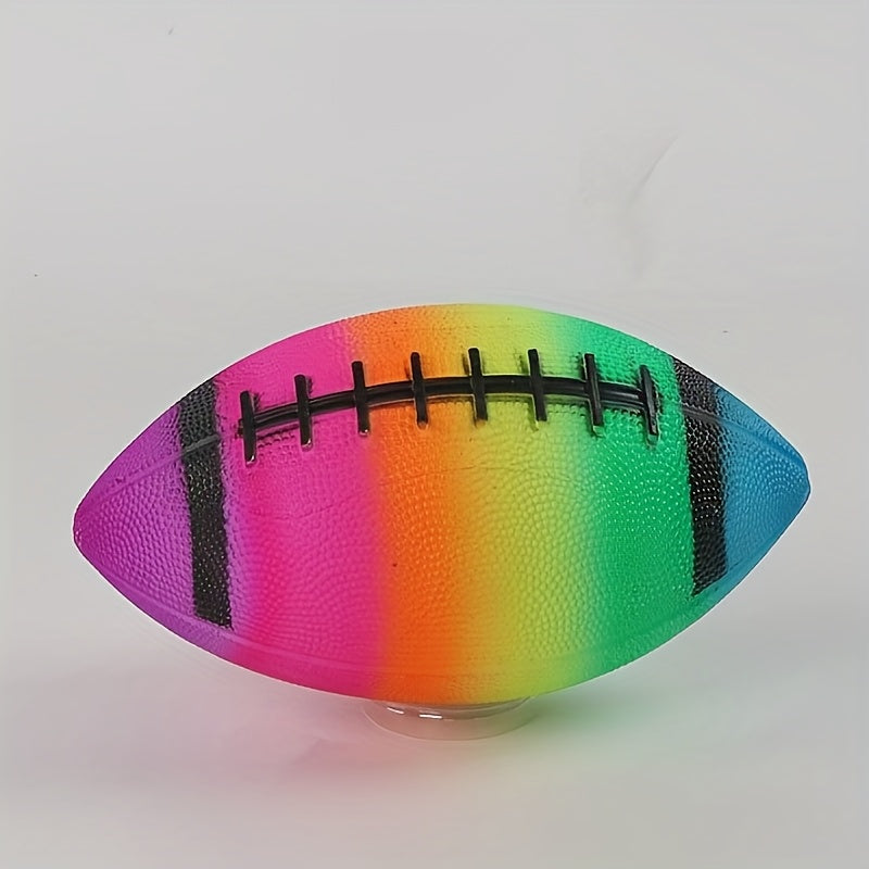 Rainbow Design PVC Rugby Ball for Outdoor Play