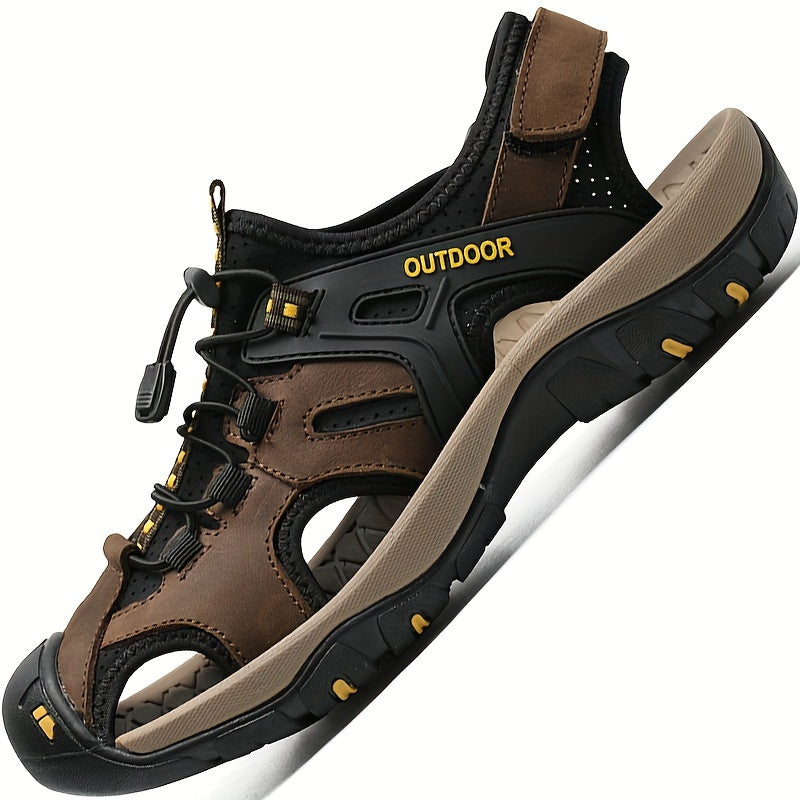 Men's Closed Toe Hiking Sandals with Non-Slip Rubber Sole