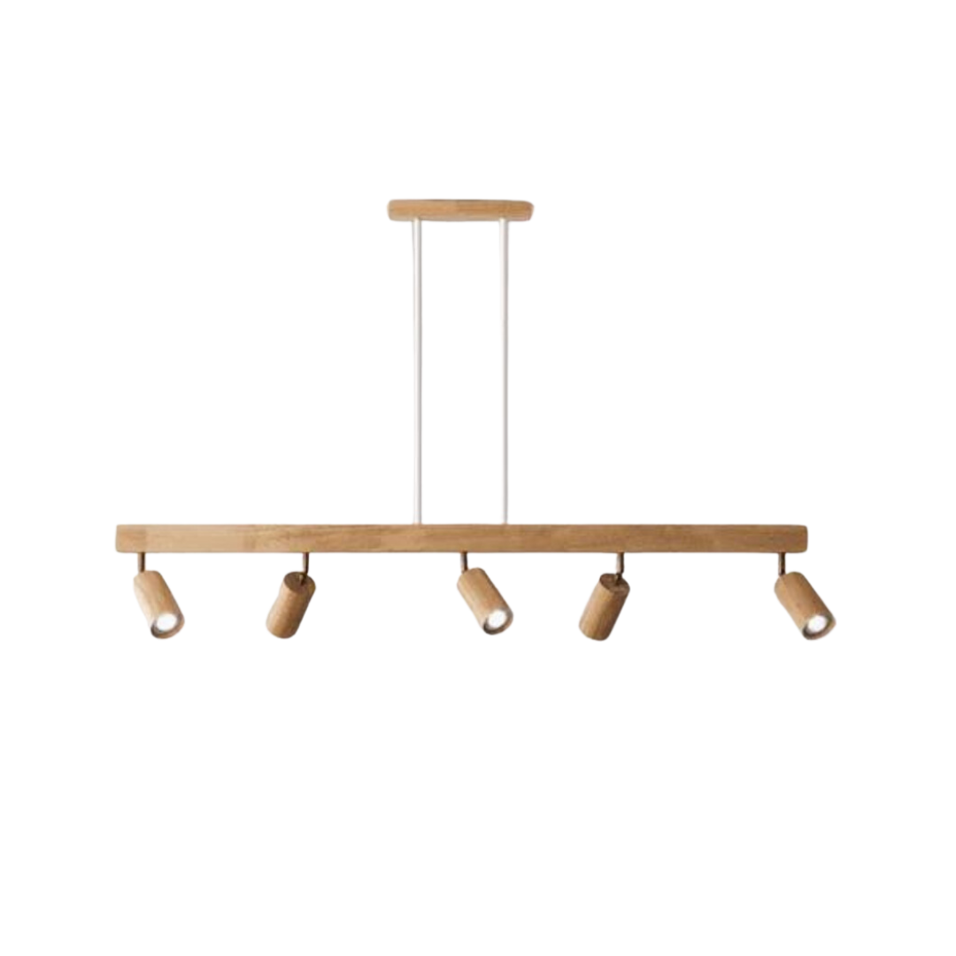 Adjustable Oak Wood Ceiling Spotlight with LED Bulb