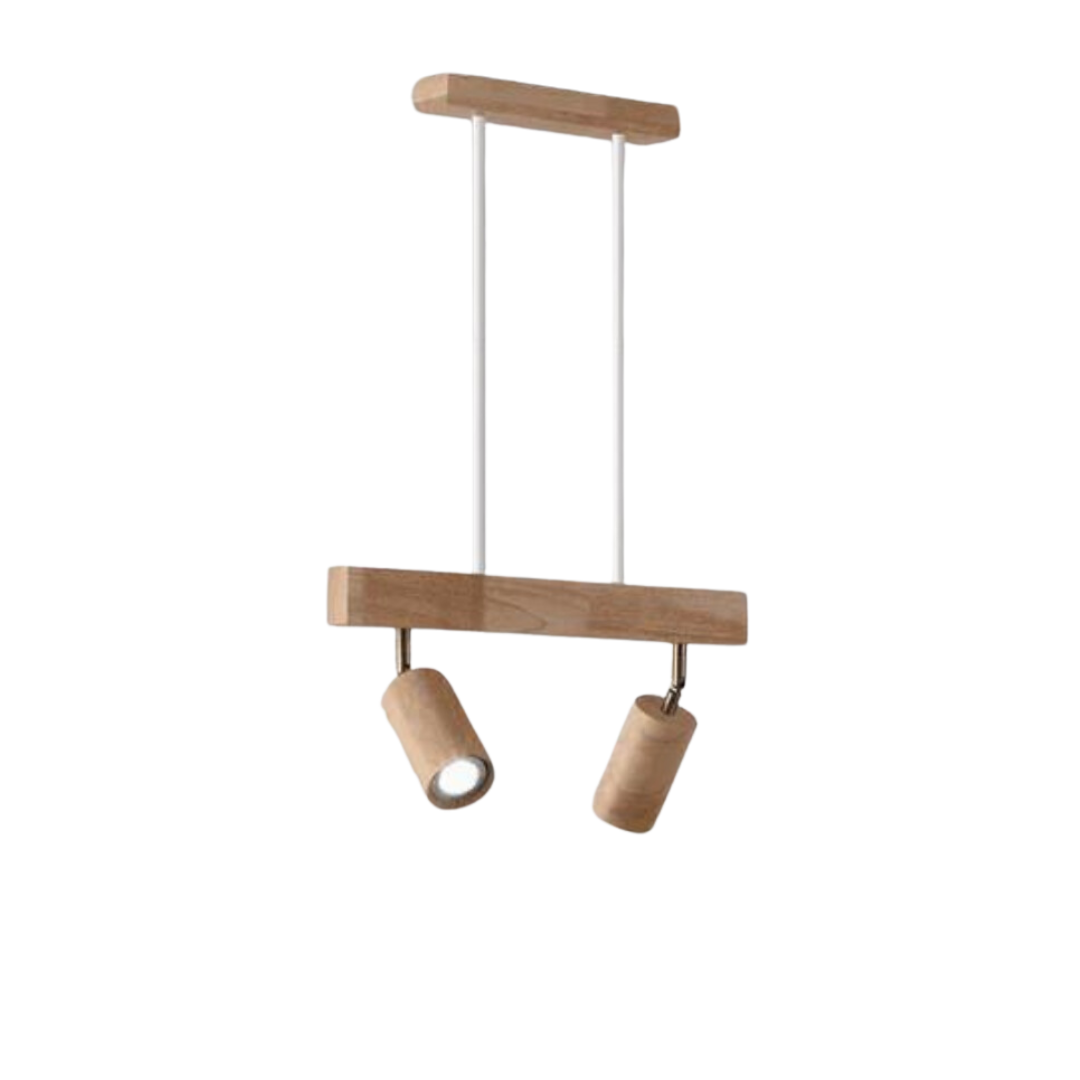 Adjustable Oak Wood Ceiling Spotlight with LED Bulb