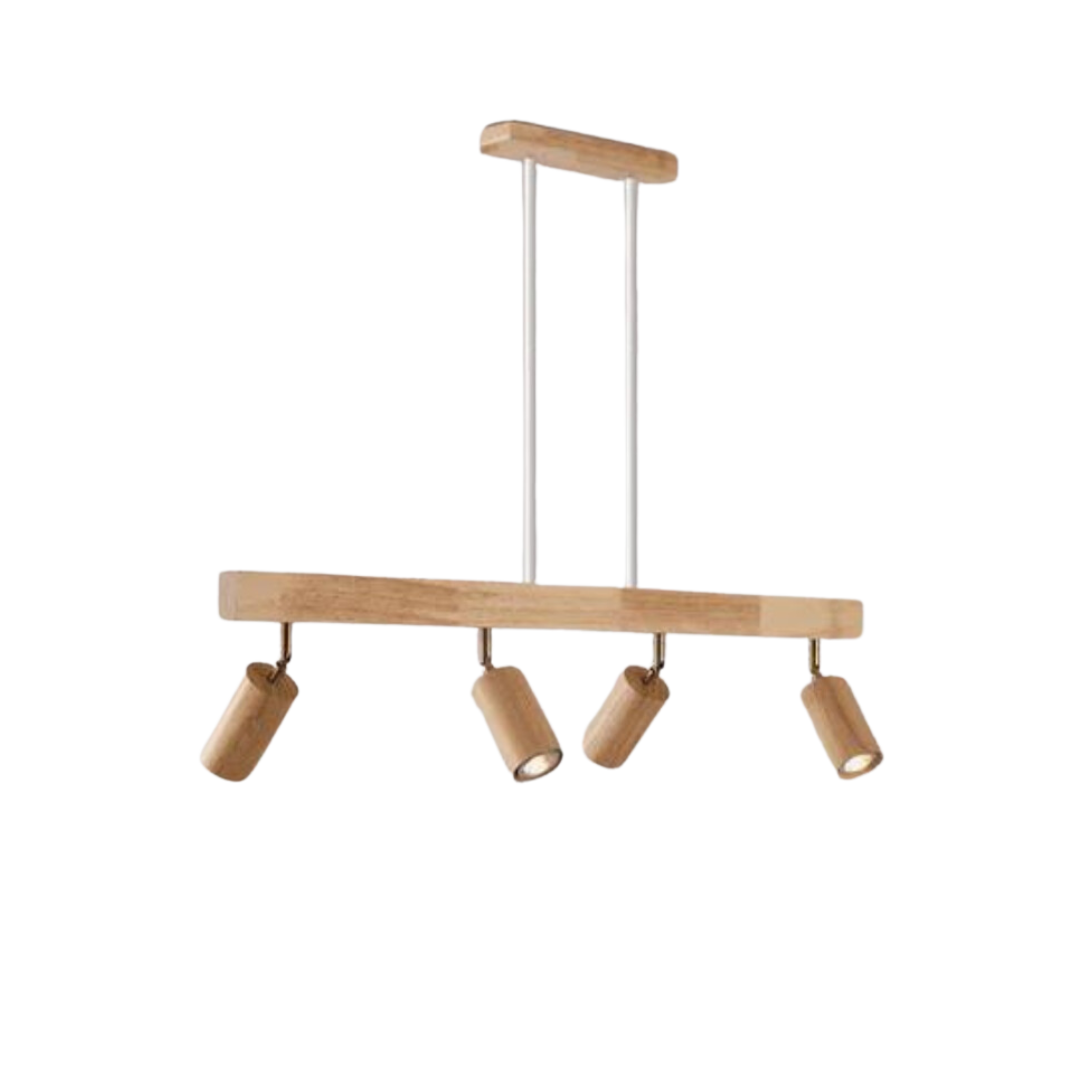 Adjustable Oak Wood Ceiling Spotlight with LED Bulb