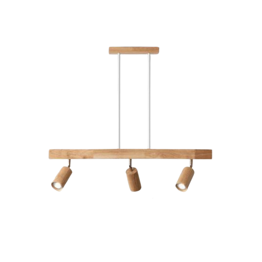 Adjustable Oak Wood Ceiling Spotlight with LED Bulb