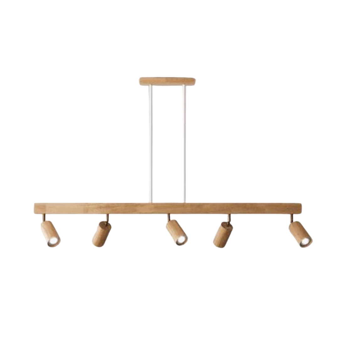 Adjustable Oak Wood Ceiling Spotlight with LED Bulb