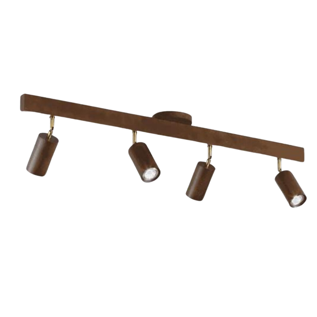 Adjustable Oak Wood Ceiling Spotlight with LED Bulb