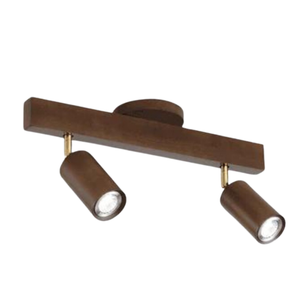 Adjustable Oak Wood Ceiling Spotlight with LED Bulb
