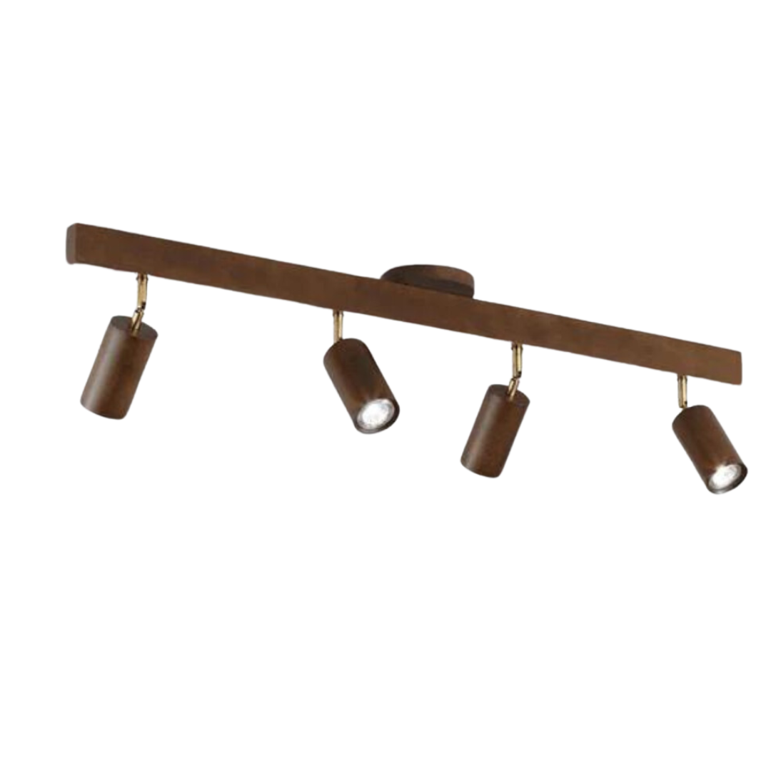 Adjustable Oak Wood Ceiling Spotlight with LED Bulb