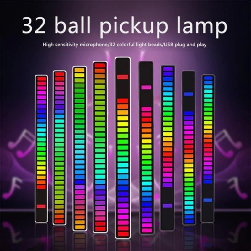 Wireless RGB Sound-Controlled Light Bar with Microphone